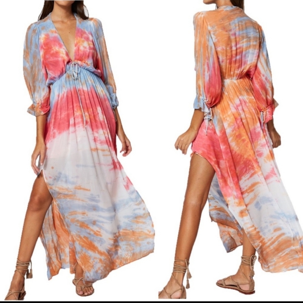 Young Fabulous & Broke Pink Tie Dye Maxi Dress